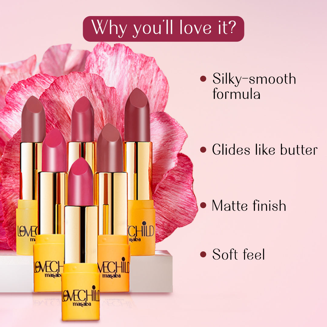 LoveChild By Masaba Gupta Rani Core Luxe Matte Lipstick - Pink Iris | Swadesiicart