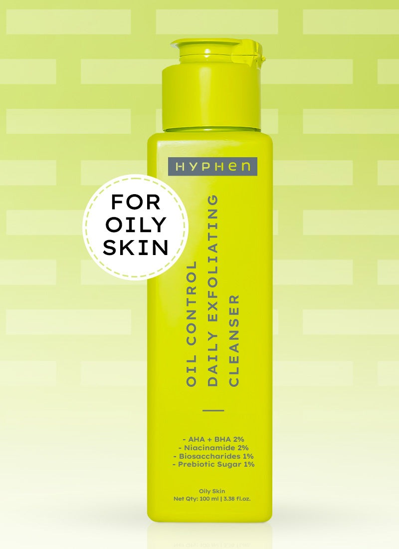 Hyphen By Kriti Sanon Oil Control Daily Cleanser, 2% AHA + BHA Salicylic Acid Face Wash, Deep Cleanses & Removes Dirt, For Men & Women - Swadesiicart