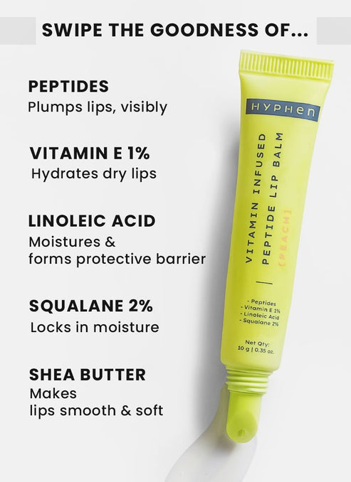 Hyphen By Kriti Sanon Vitamin Infused Peptide Lip Balm - Vanilla, for Dry & Chapped Lips, Hydrating & Moisturizing Balm - Swadesiicart