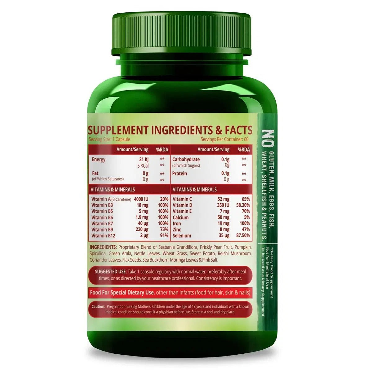 Himalayan Organics Plant Based Hair Vitamin Biotin Vegetarian Capsules - Swadesiicart