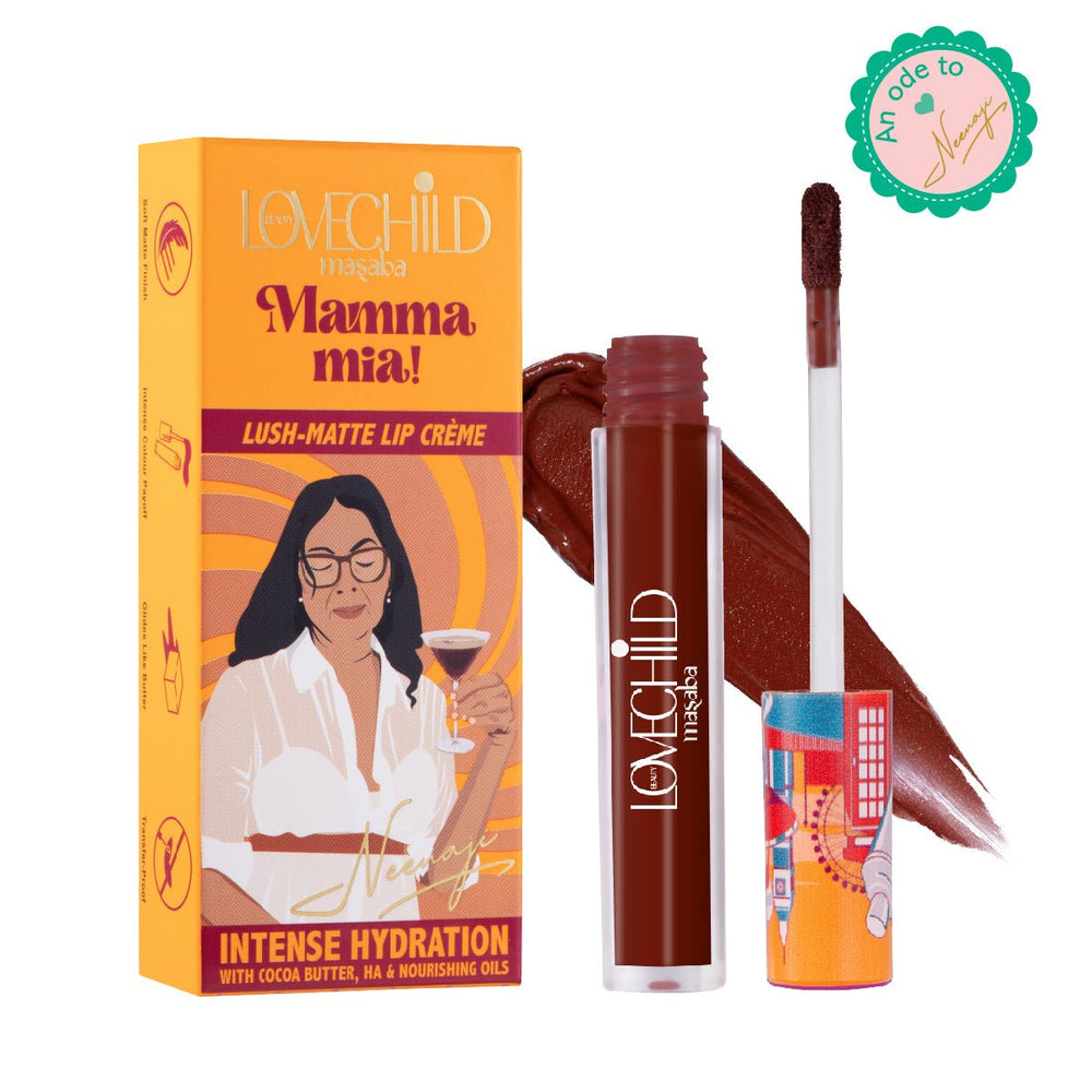 LoveChild By Masaba Gupta Mamma Mia Lush-Matte Lip Creme - Kapi Martini | Swadesiicart