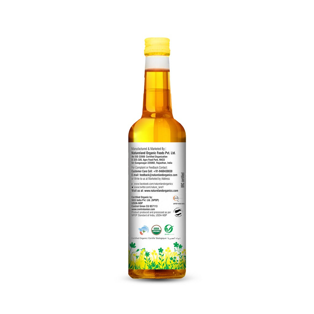 Nature Land Organics Mustard Oil Wood Cold Pressed - Swadesiicart