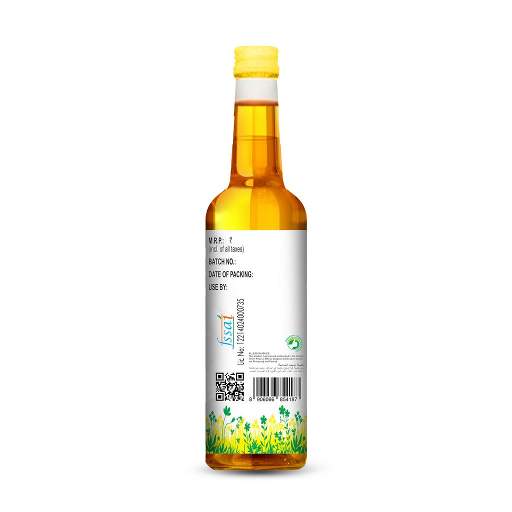 Nature Land Organics Mustard Oil Wood Cold Pressed - Swadesiicart