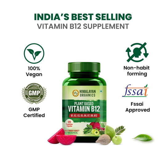Himalayan Organics Organic B12 500mg Vegetarian Capsules - Swadesiicart