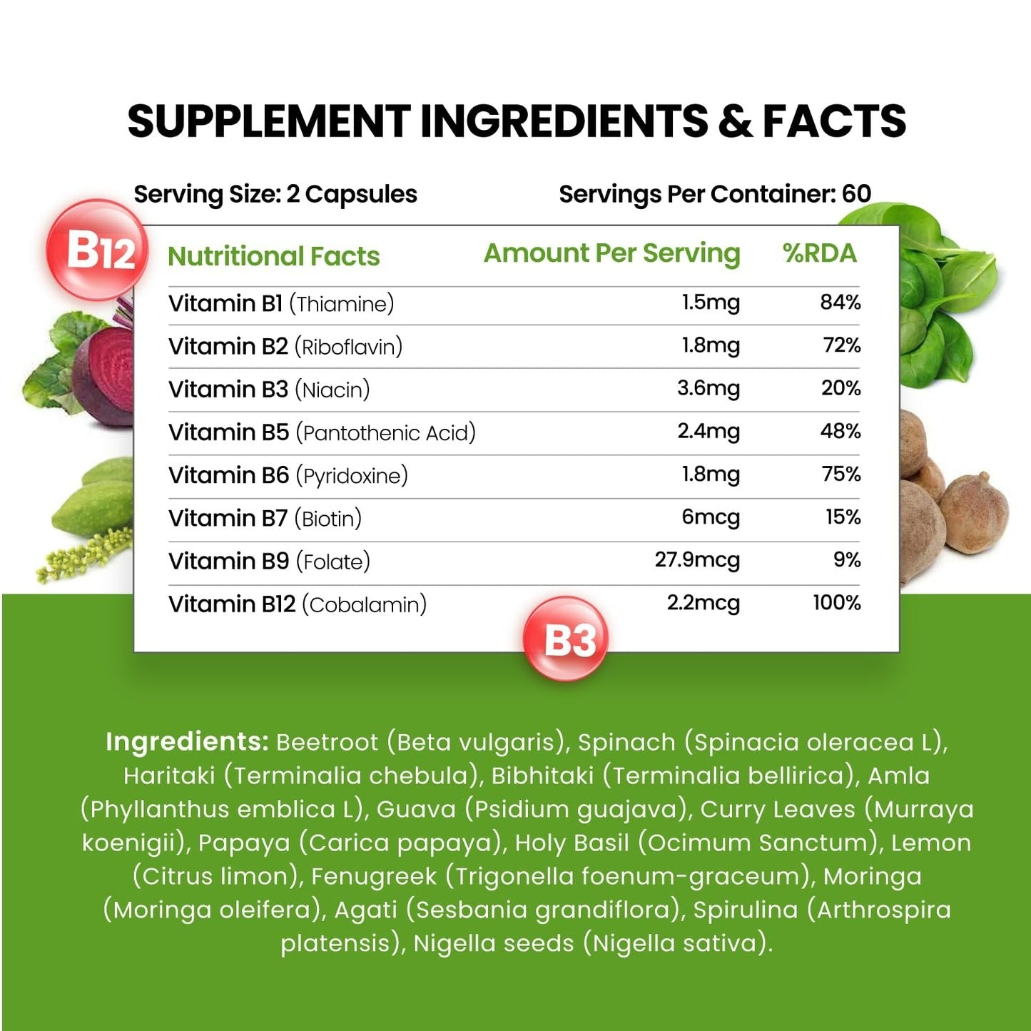 Himalayan Organics Organic B12 500mg Vegetarian Capsules - Swadesiicart