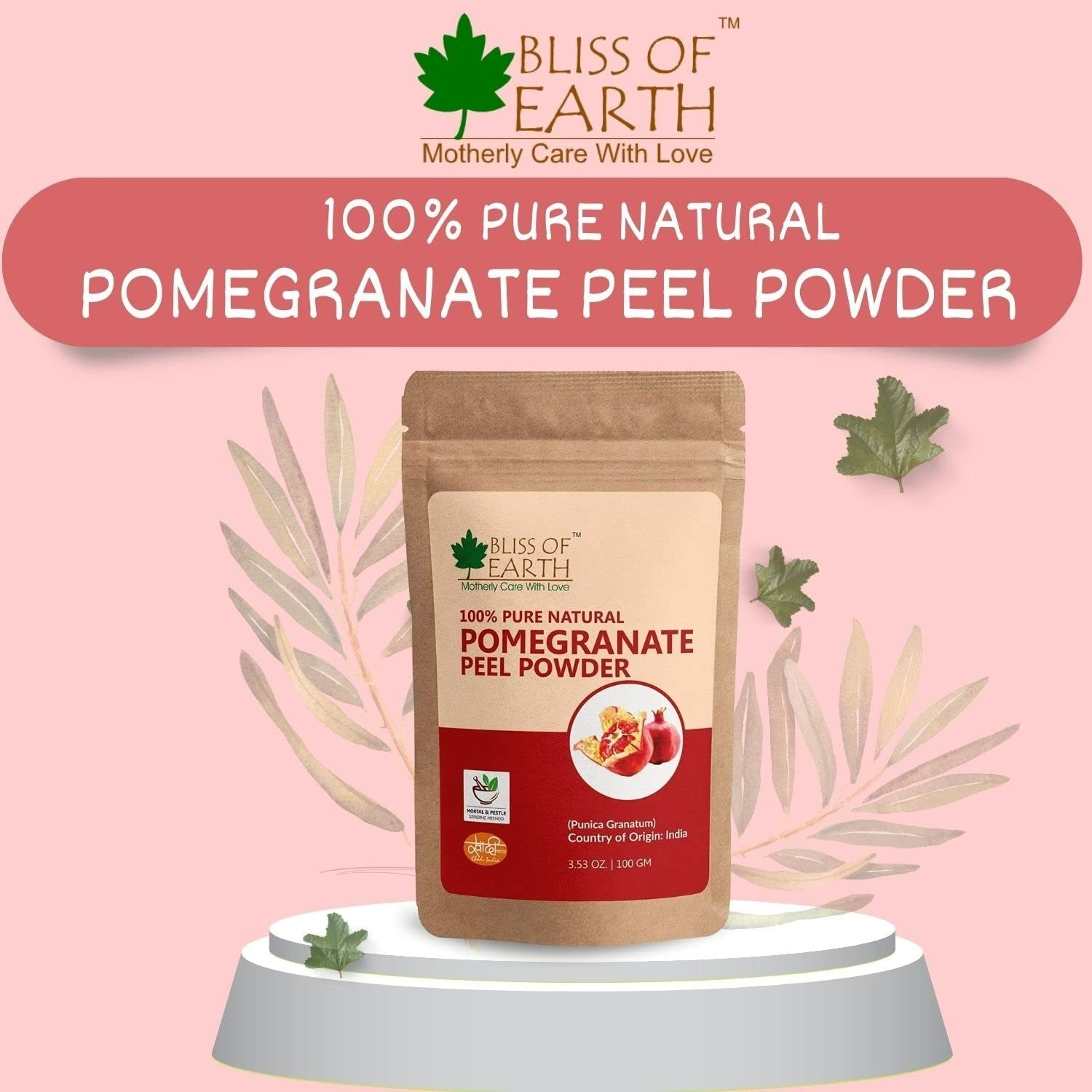 Bliss of Earth Certified Organic Pomegranate Peel Powder - Swadesiicart