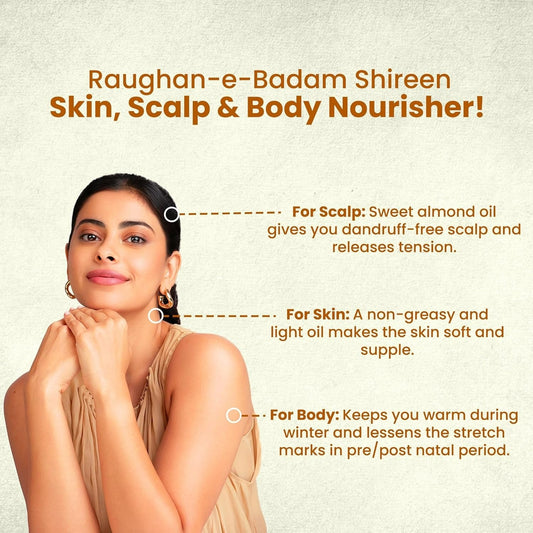 Hamdard Roghan Badam Shirin Sweet Almond Oil - Swadesiicart