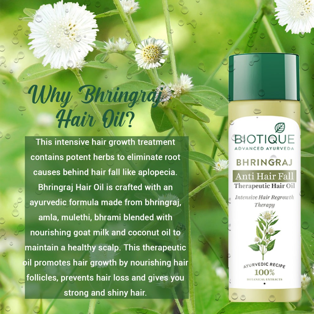 Biotique Bio Bhringraj Fresh Growth Therapeutic Oil For Falling Hair - Swadesiicart