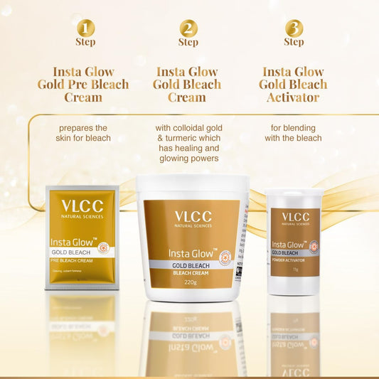 VLCC Insta Glow Gold Bleach - Swadesiicart