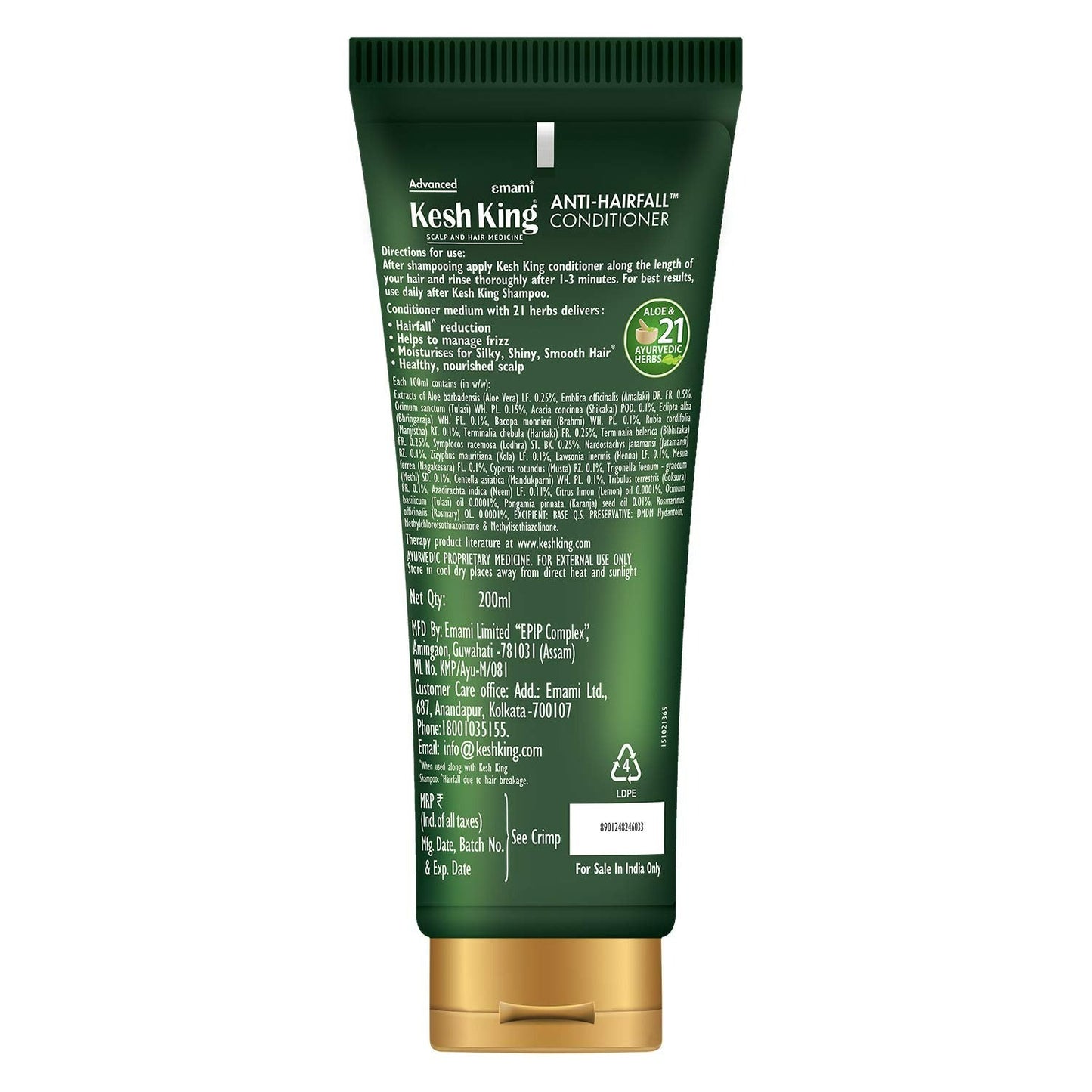Kesh King Ayurvedic Anti Hairfall Conditioner | Herbal Conditioner for Hair Fall Control & Nourishment - Swadesiicart