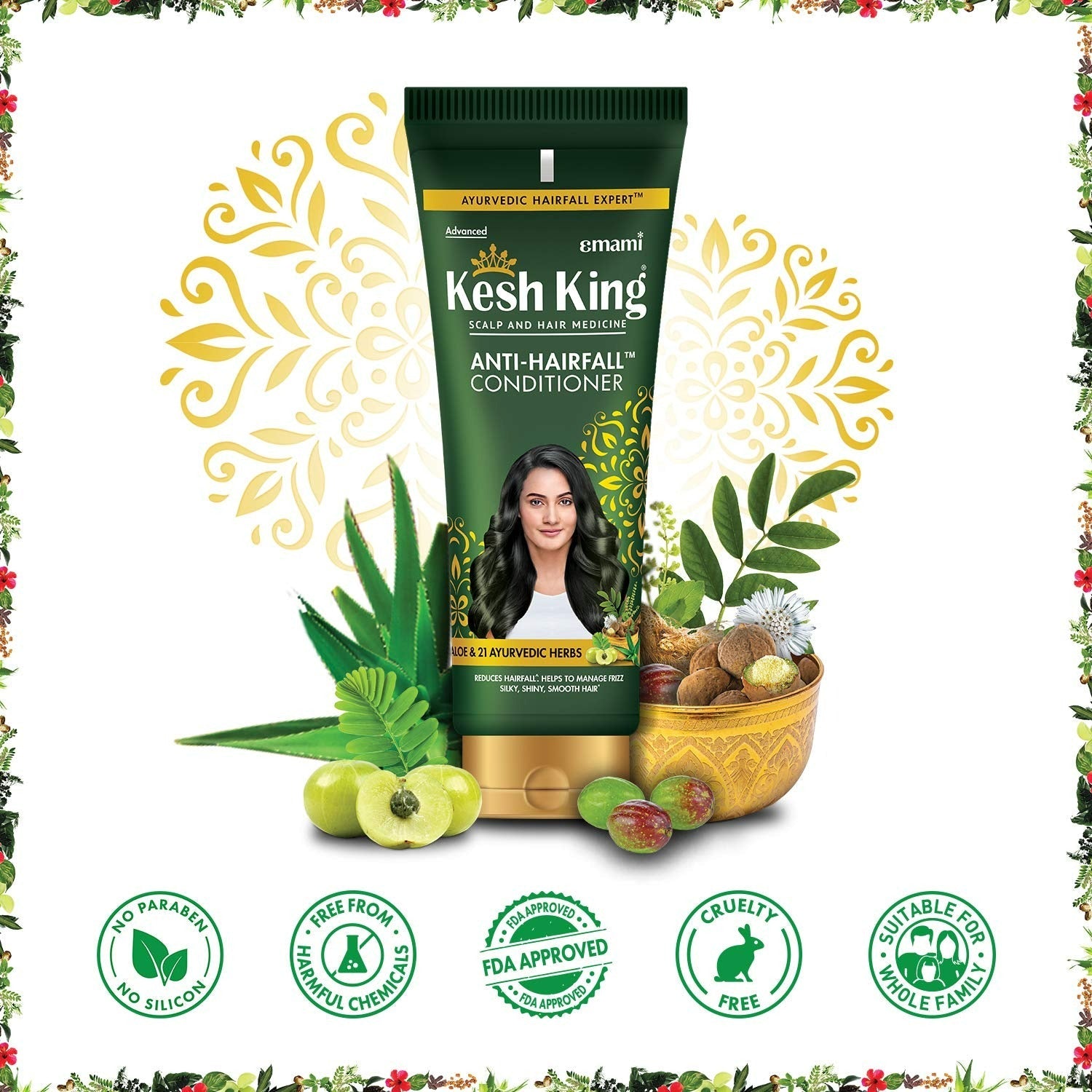 Kesh King Ayurvedic Anti Hairfall Conditioner | Herbal Conditioner for Hair Fall Control & Nourishment - Swadesiicart
