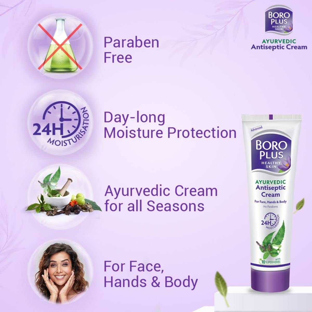 BoroPlus Ayurvedic Antiseptic Moisturisation Cream for Face, Hand & Body - Swadesiicart