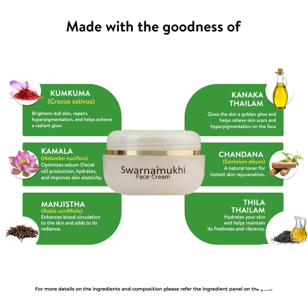 Kerala Ayurveda Swarnamukhi Face Cream - 20gm - Swadesiicart