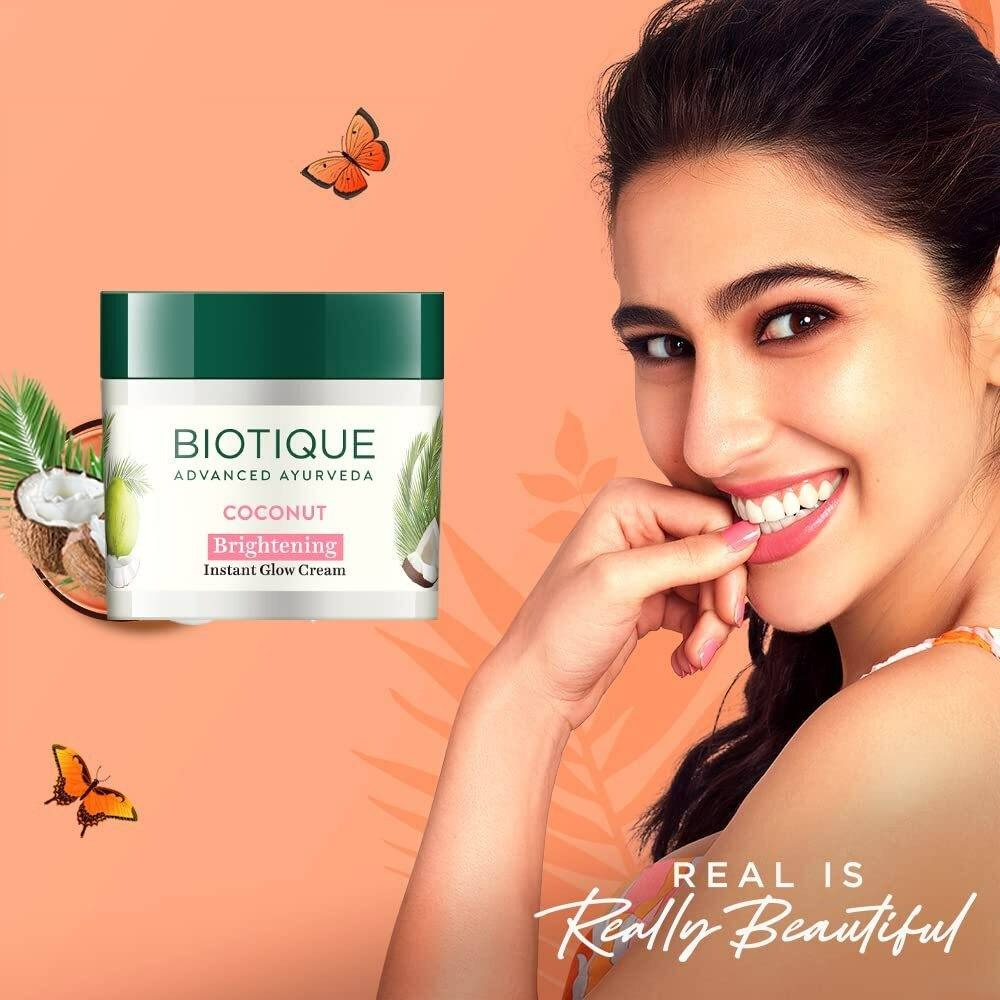 Biotique Advanced Ayurveda Bio Coconut Whitening & Brightening Cream | Swadesiicart