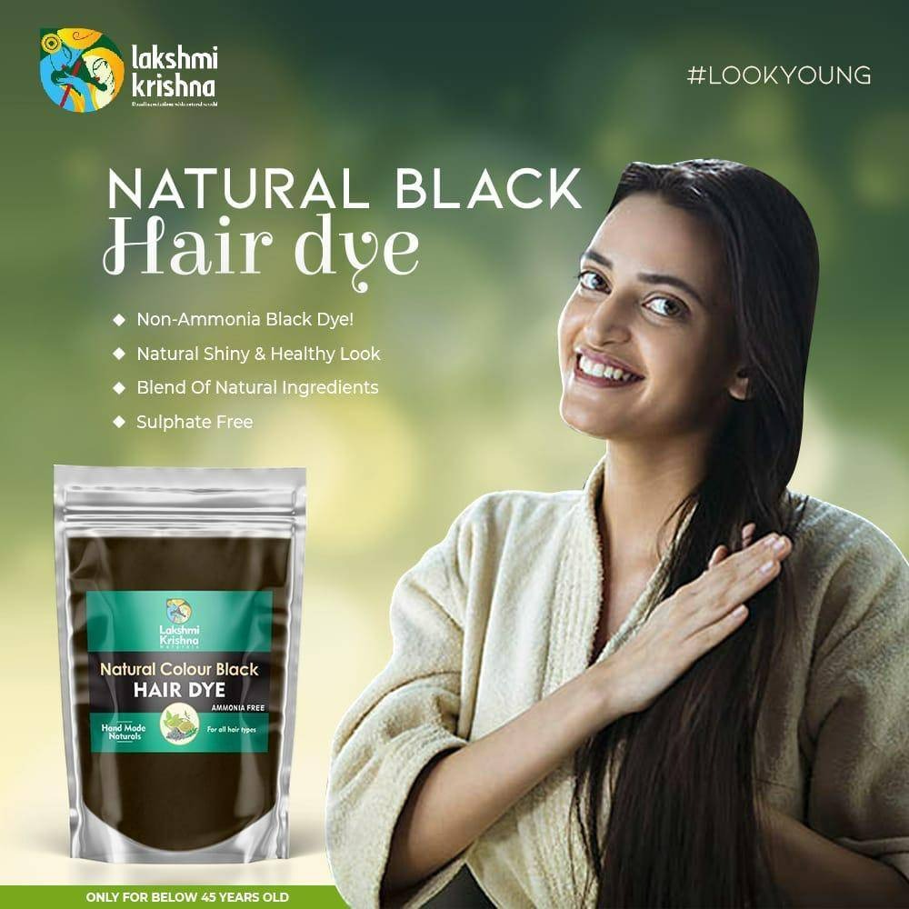Lakshmi Krishna Naturals Colour Black Hair Dye - Swadesiicart