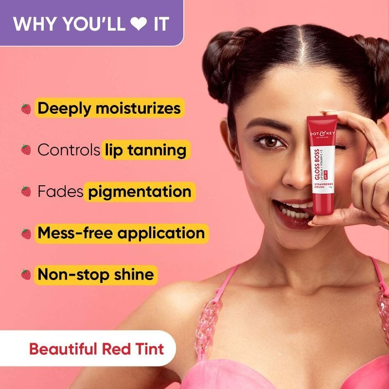 Dot & Key Gloss Boss Strawberry Red Lip Balm - Swadesiicart