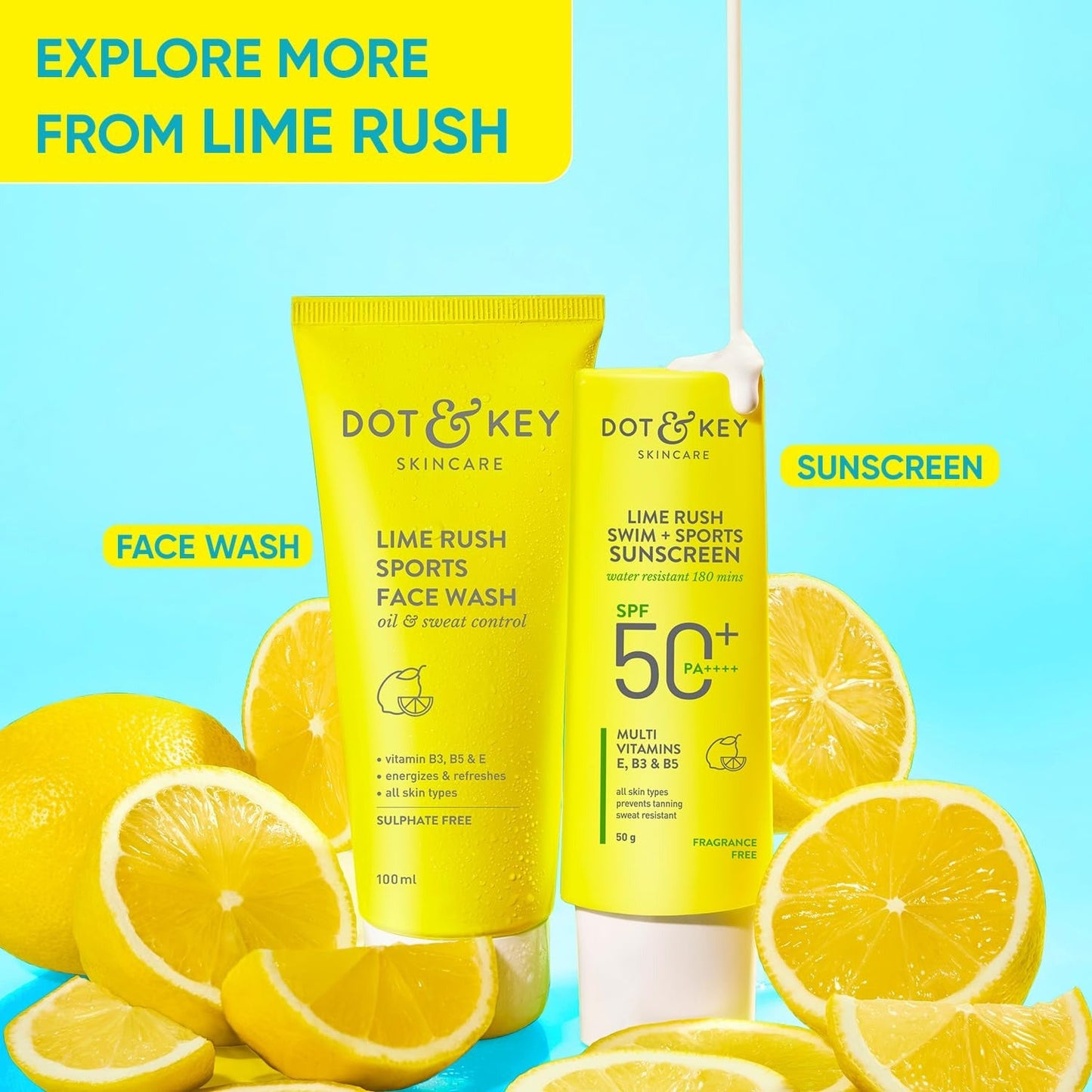 Dot & Key Lime Rush Sports Face Wash - Swadesiicart