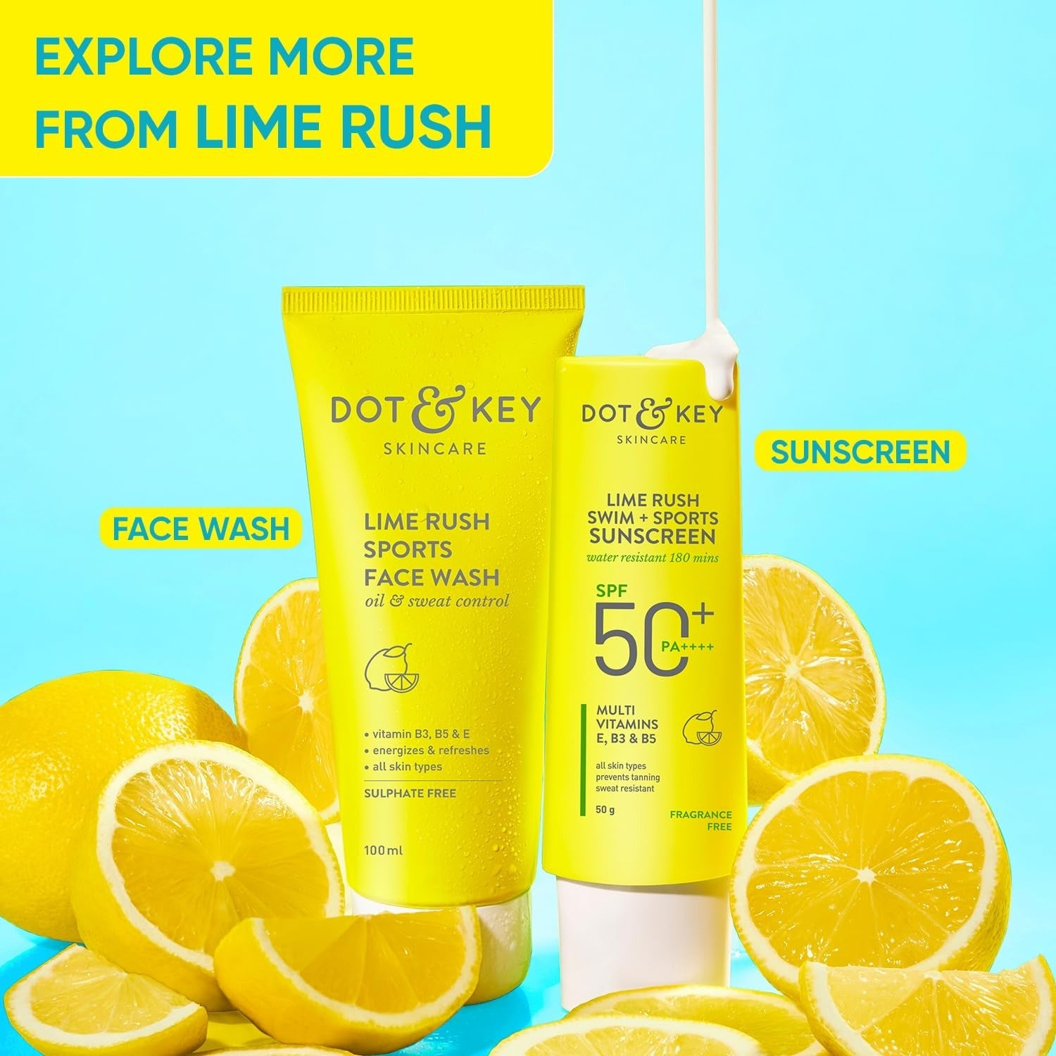 Dot & Key Lime Rush Sports Face Wash - Swadesiicart