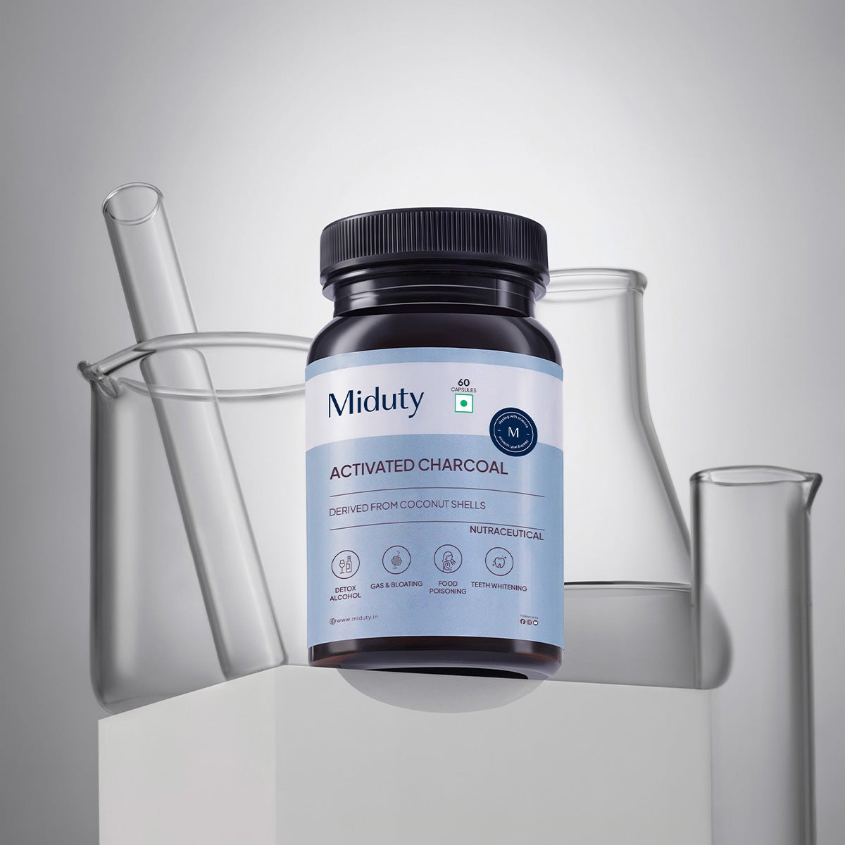 Miduty by Palak Notes Activated Charcoal Capsules - Swadesiicart