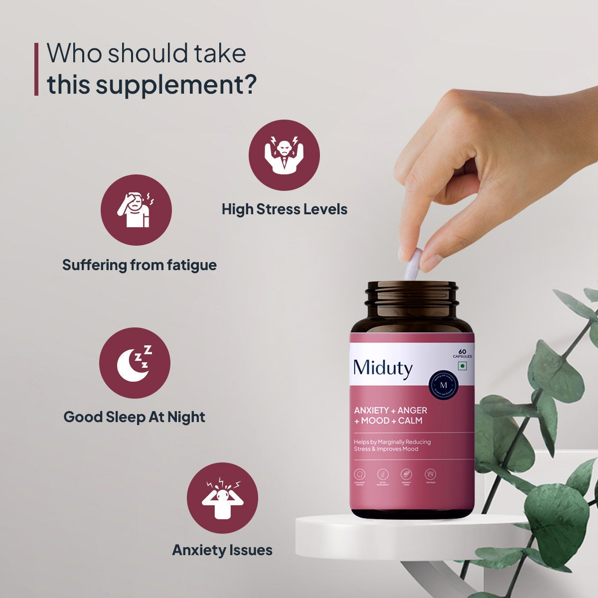 Miduty by Palak Notes Anxiety + Anger + Mood + Calm Capsules - Swadesiicart