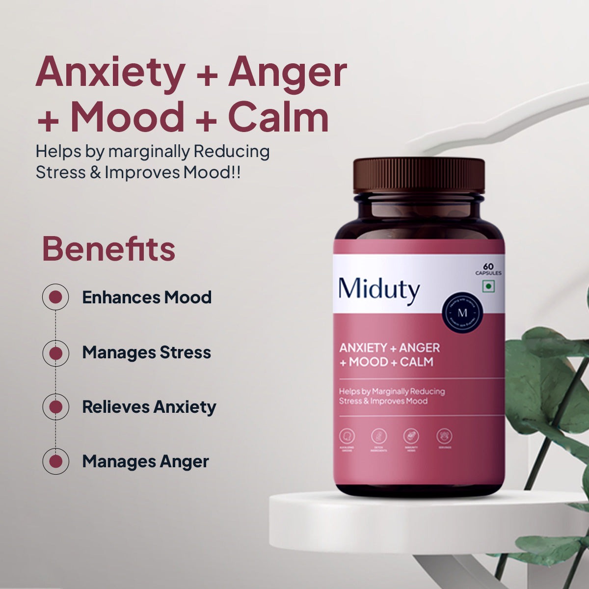 Miduty by Palak Notes Anxiety + Anger + Mood + Calm Capsules - Swadesiicart