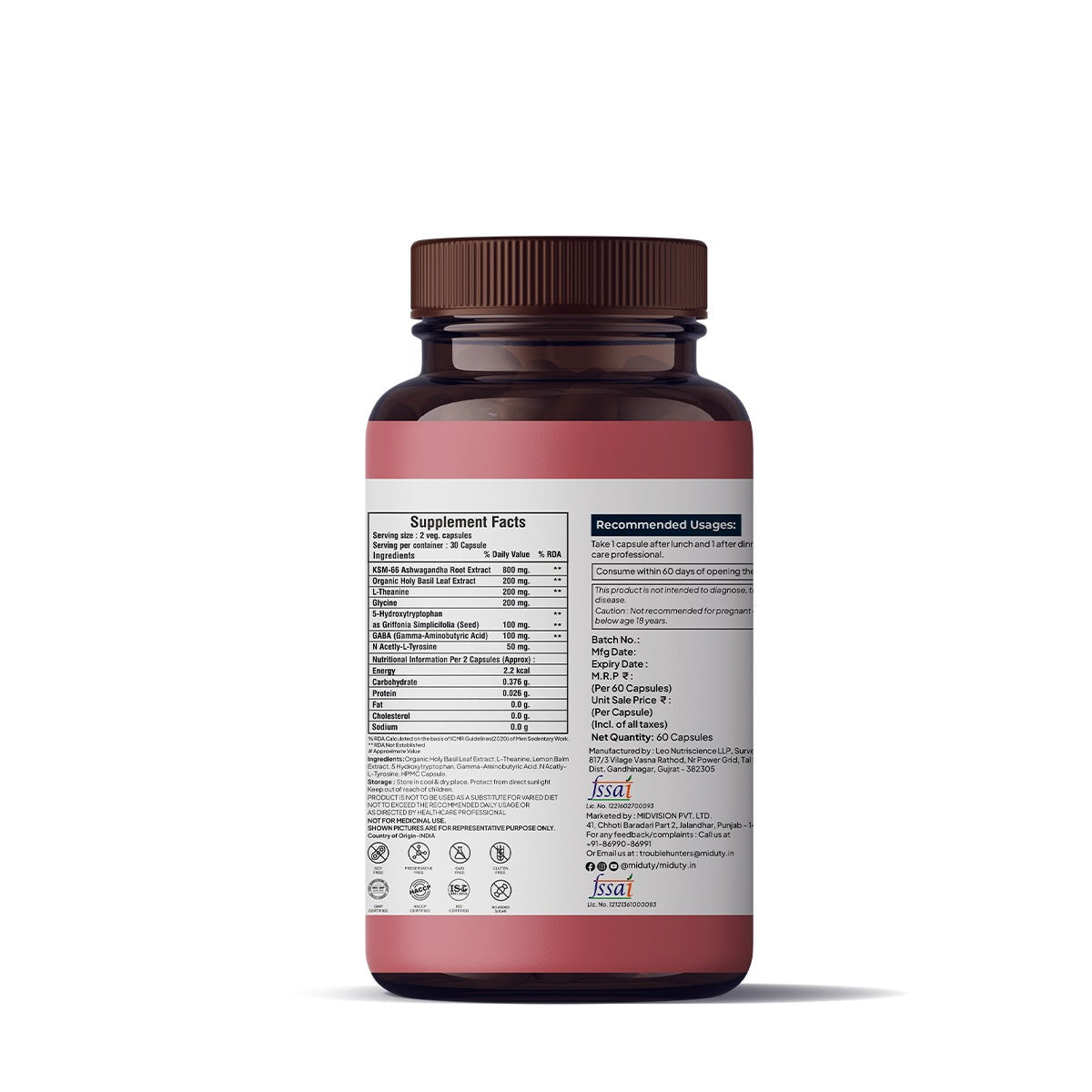 Miduty by Palak Notes Anxiety + Anger + Mood + Calm Capsules - Swadesiicart
