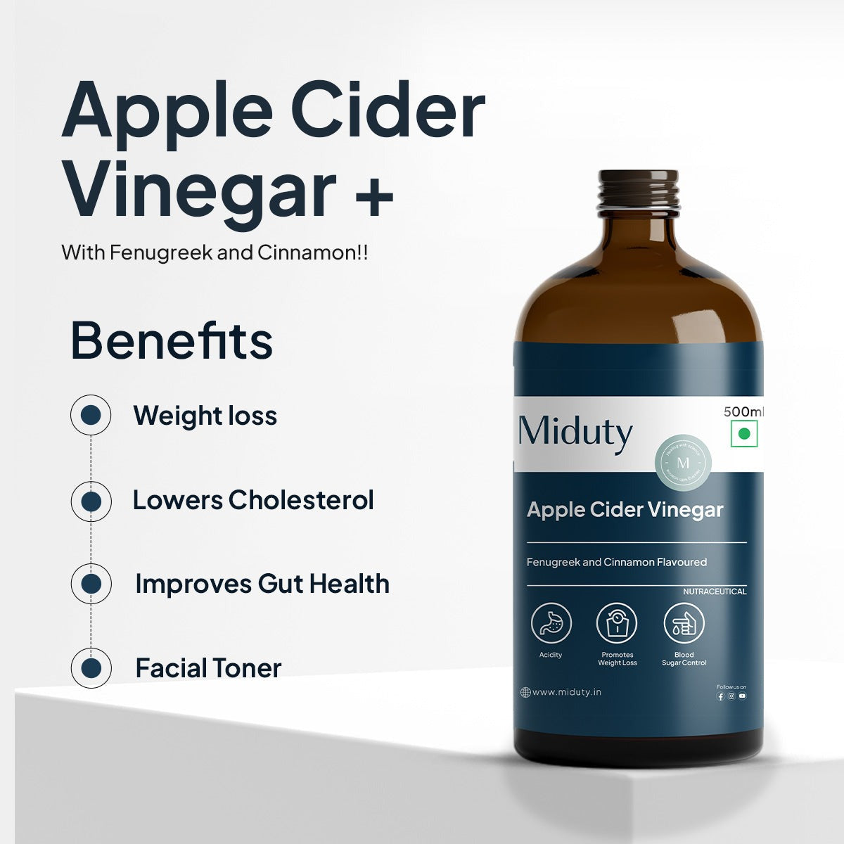 Miduty by Palak Notes Apple Cider Vinegar - Swadesiicart