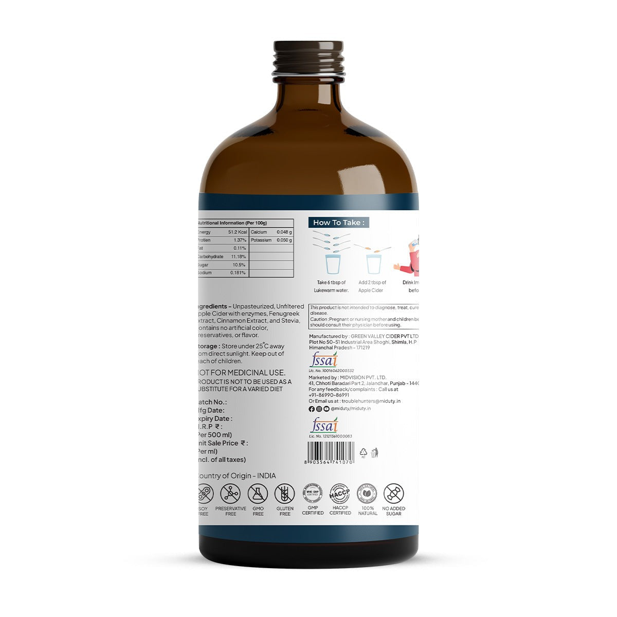Miduty by Palak Notes Apple Cider Vinegar - Swadesiicart