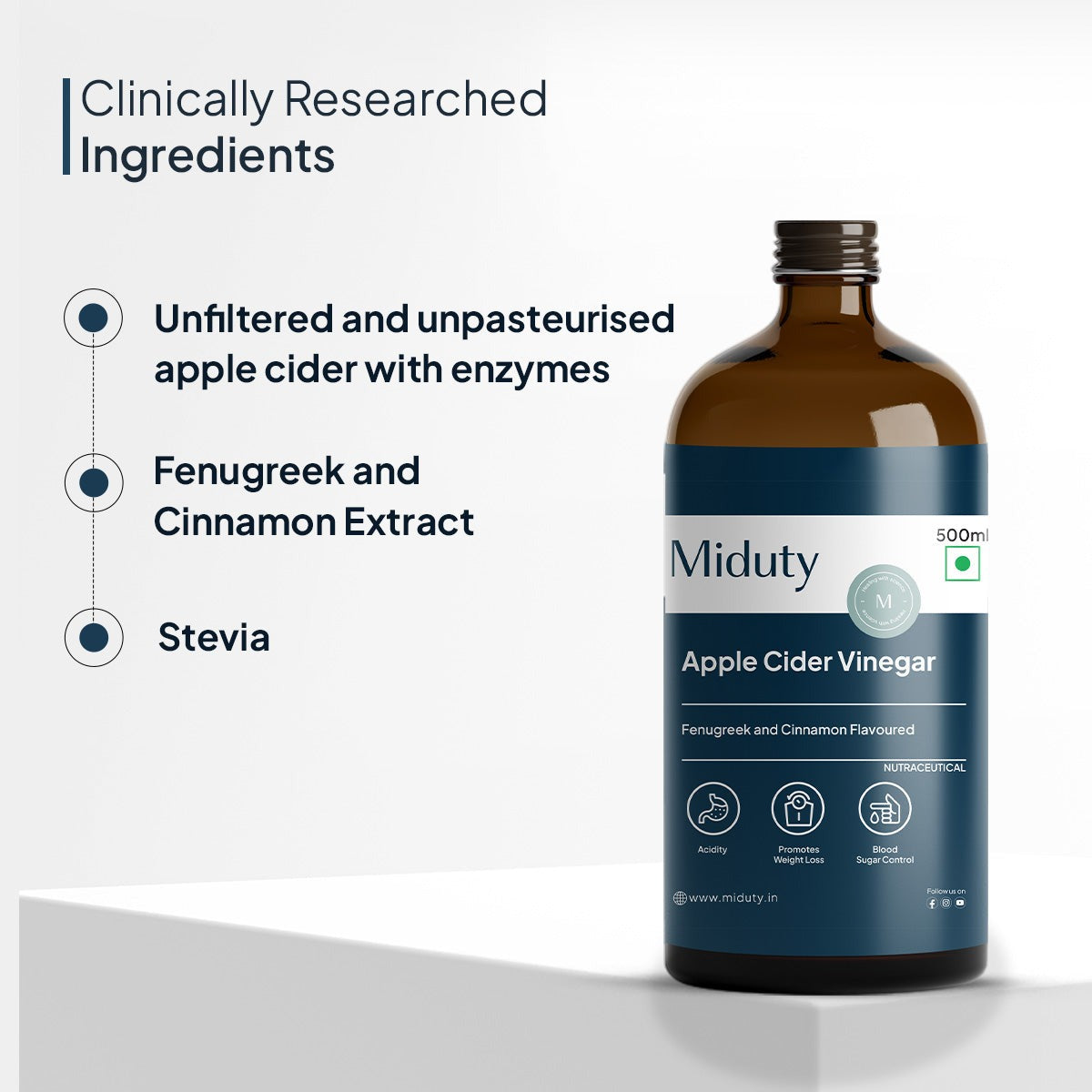 Miduty by Palak Notes Apple Cider Vinegar - Swadesiicart