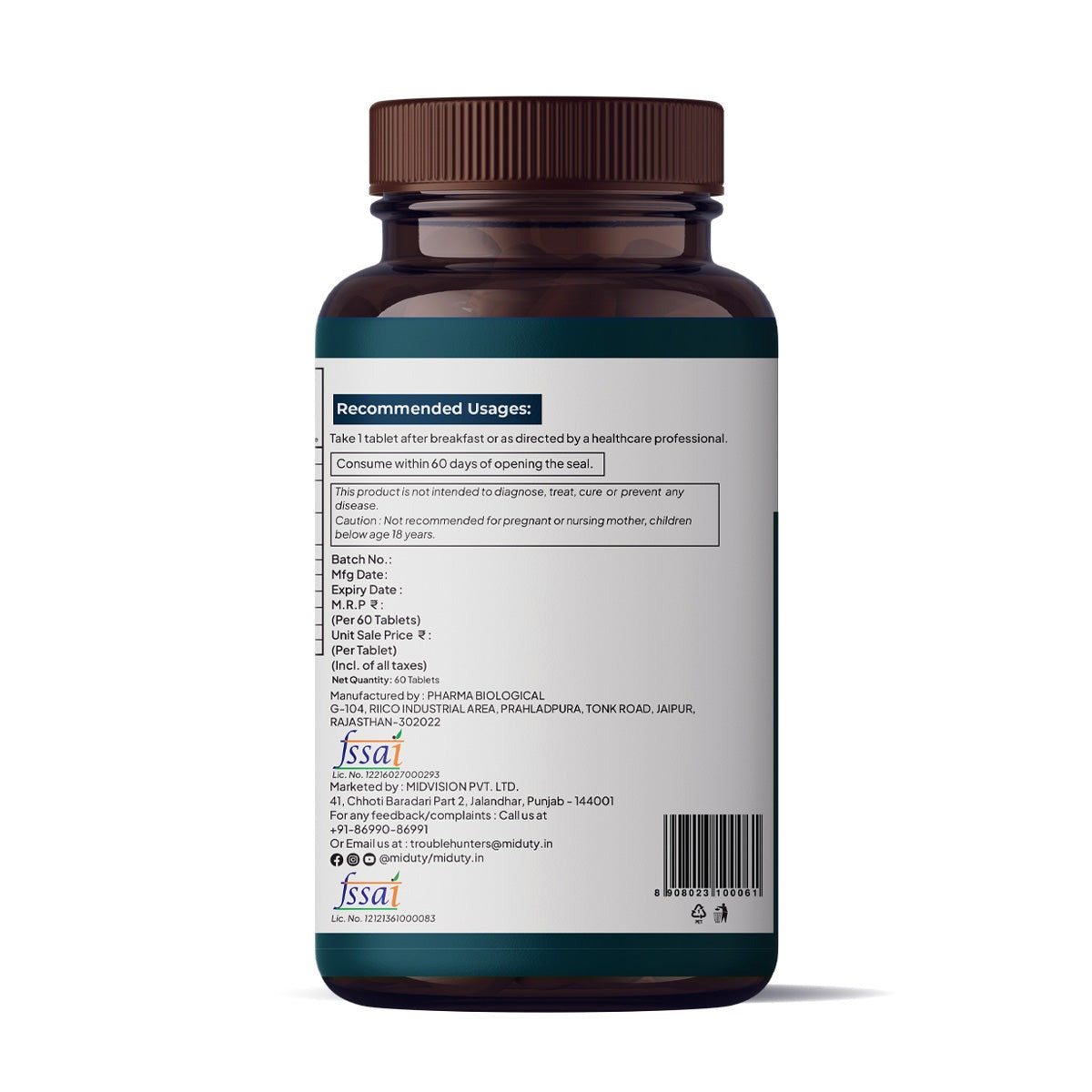 Miduty by Palak Notes Blood Sugar Control Tablets - Swadesiicart