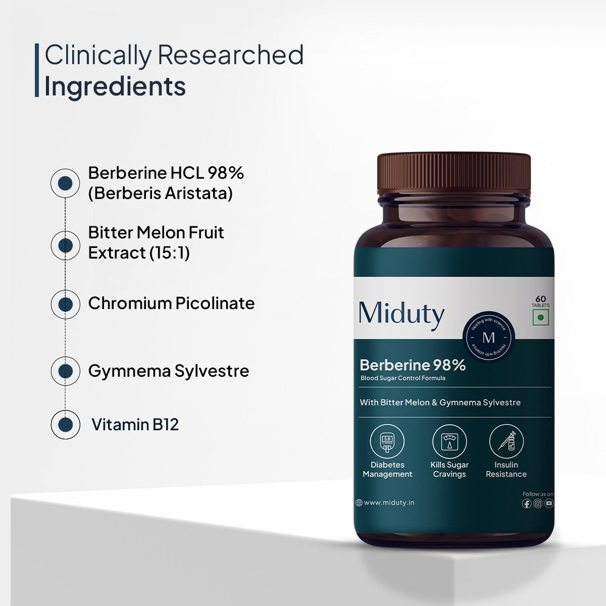 Miduty by Palak Notes Blood Sugar Control Tablets - Swadesiicart