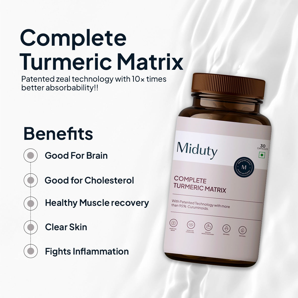 Miduty by Palak Notes Complete Turmeric Matrix Capsules - Swadesiicart