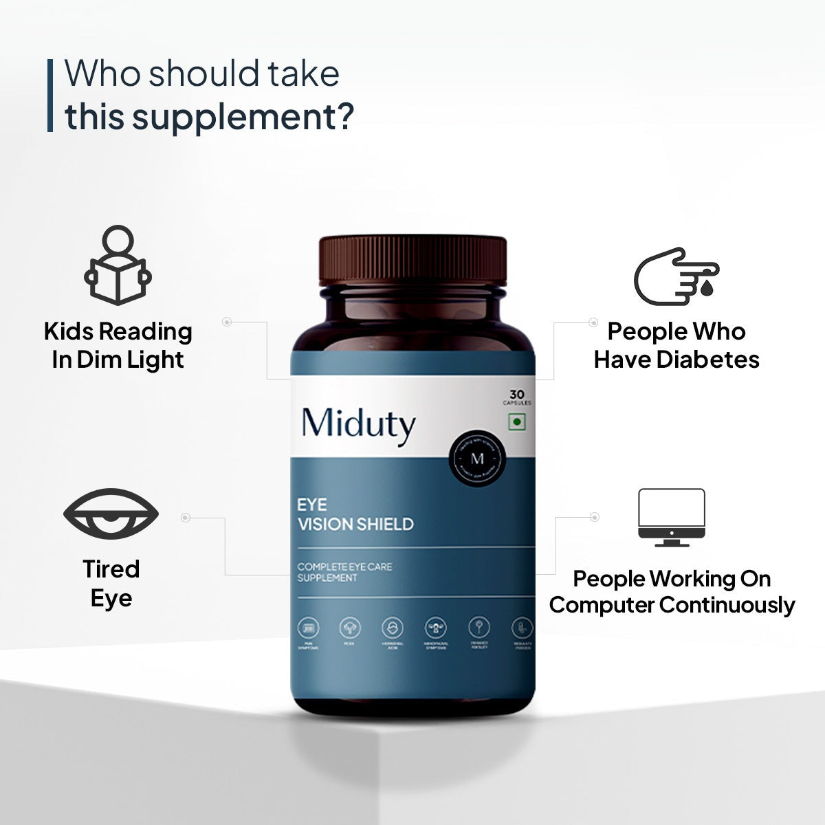 Miduty by Palak Notes Eye Vision Shield Complete Eye Care Capsules - Swadesiicart