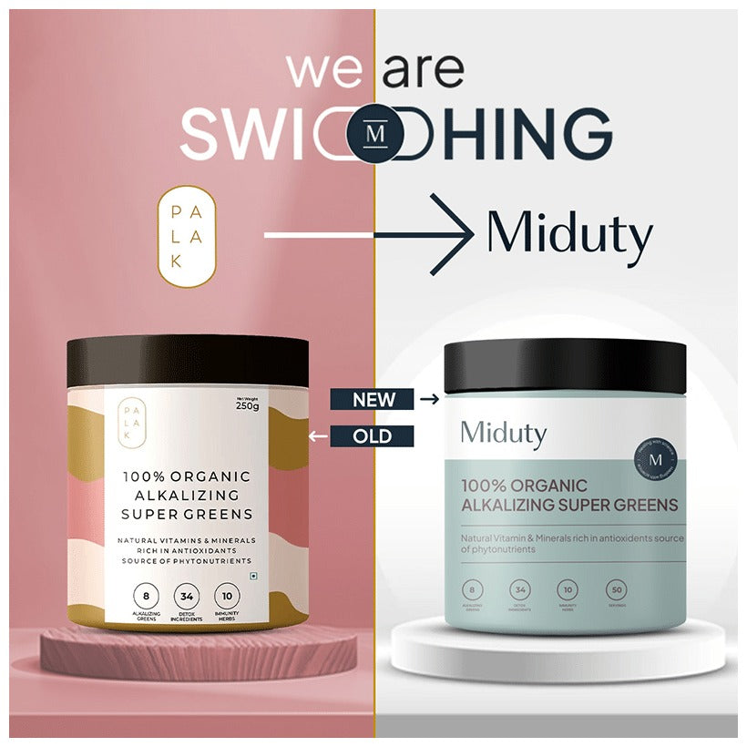 Miduty by Palak Notes 100% Organic Alkalizing Super Greens Powder | Swadesiicart