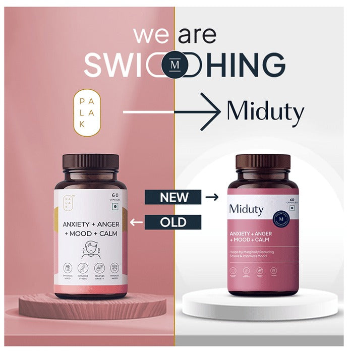 Miduty by Palak Notes Anxiety + Anger + Mood + Calm Capsules - Swadesiicart