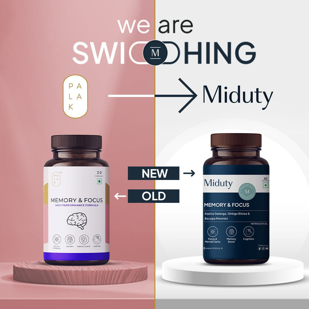 Miduty by Palak Notes Memory & Focus Capsules - Swadesiicart