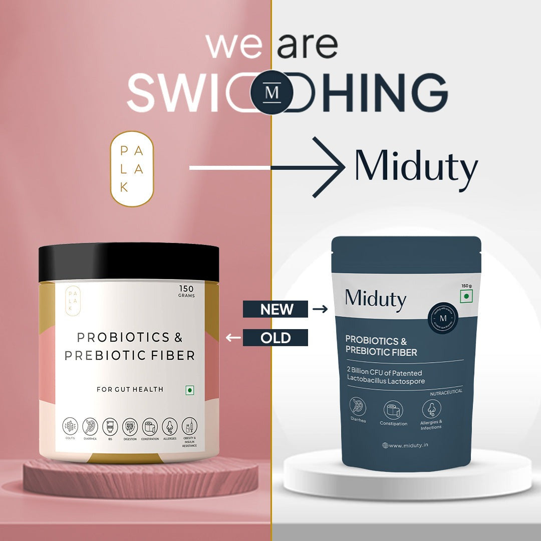 Miduty by Palak Notes Probiotics & Prebiotic Fiber powder - Swadesiicart