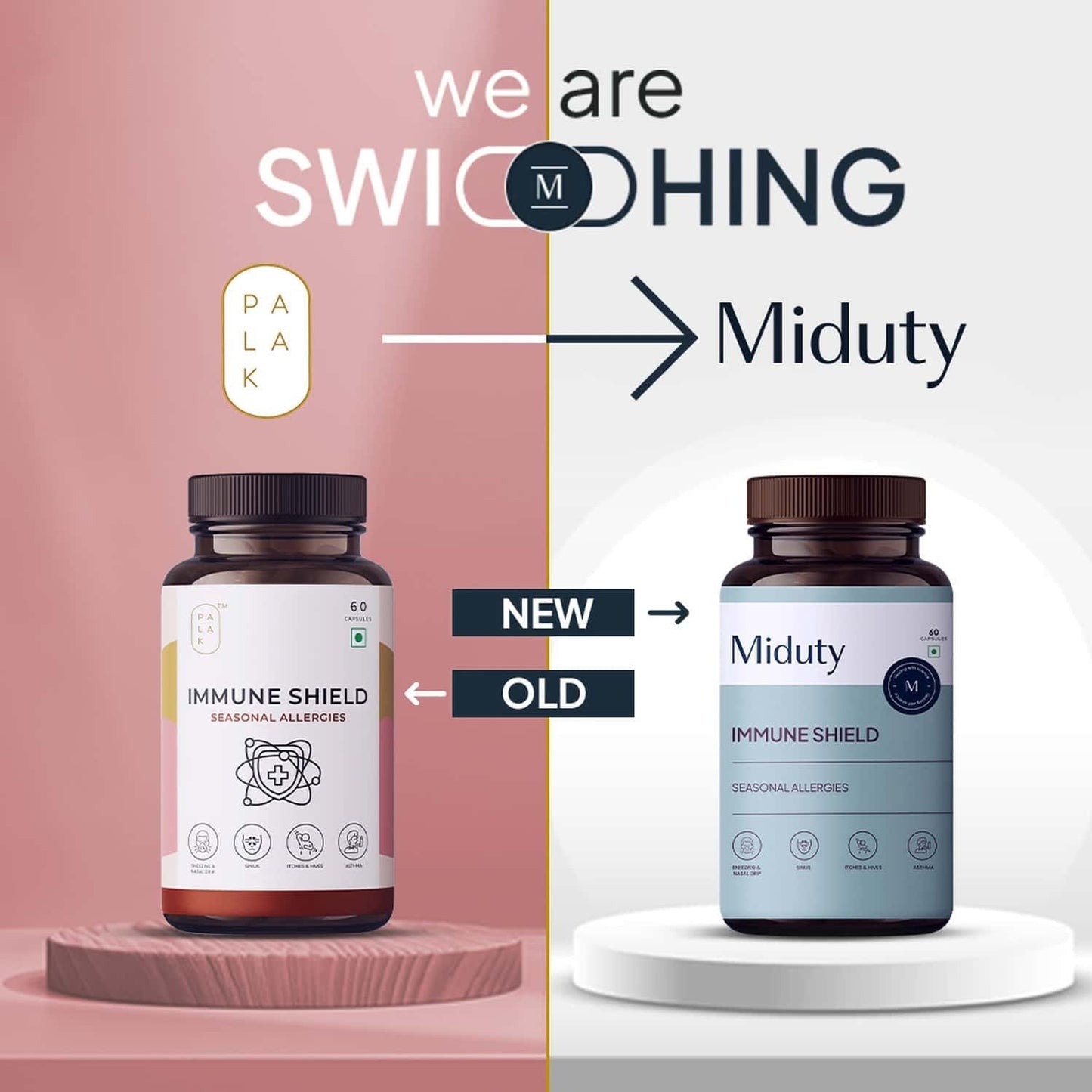 Miduty by Palak Notes Immune Shield Seasonal Allergies Capsules - Swadesiicart