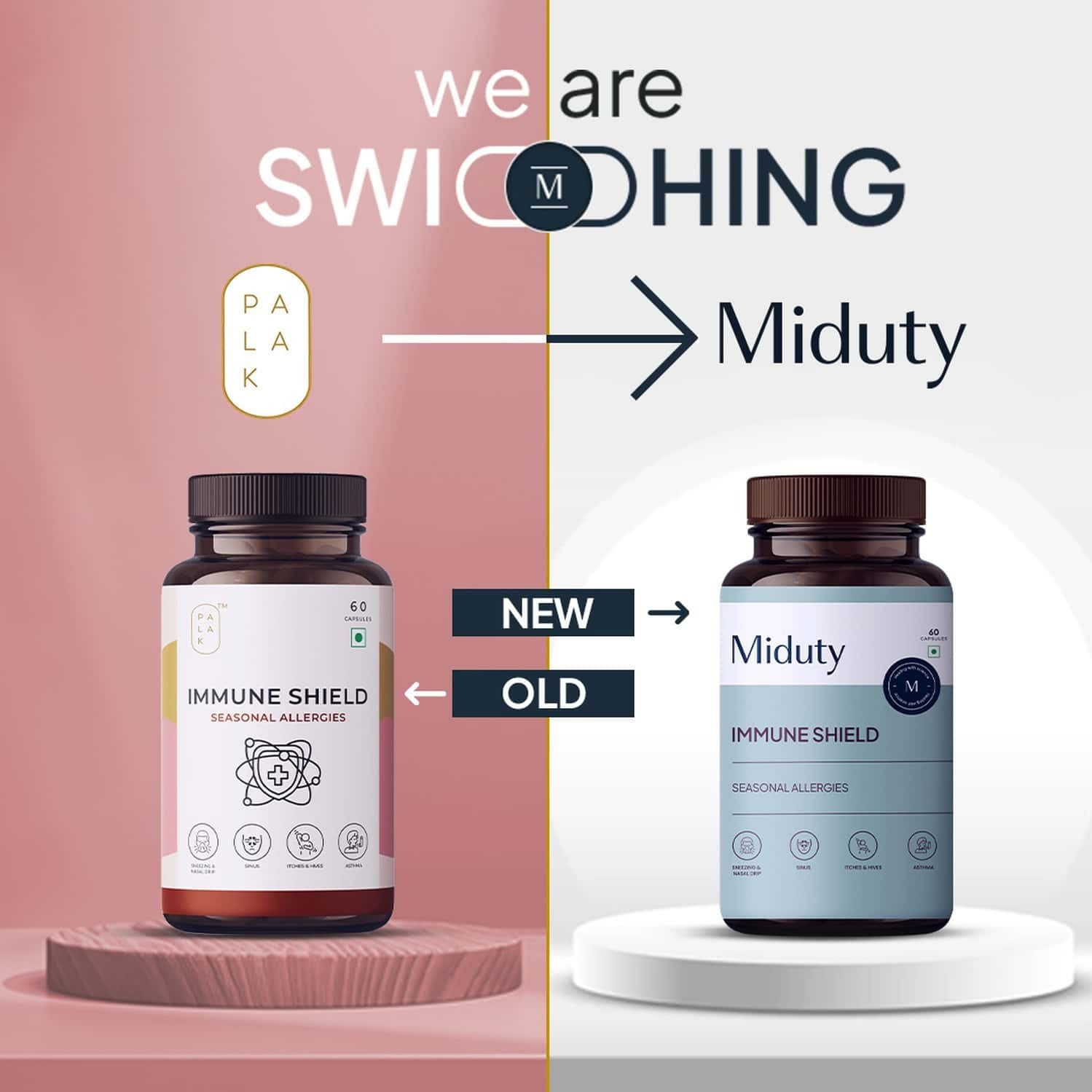 Miduty by Palak Notes Immune Shield Seasonal Allergies Capsules - Swadesiicart