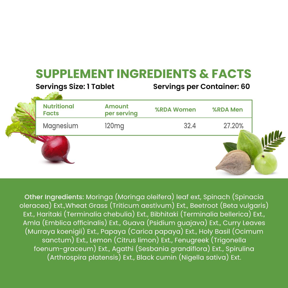 Himalayan Organics Plant-Based Magnesium 1360 mg Capsules - Swadesiicart