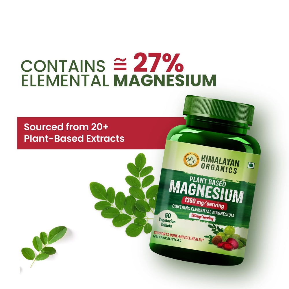 Himalayan Organics Plant-Based Magnesium 1360 mg Capsules - Swadesiicart