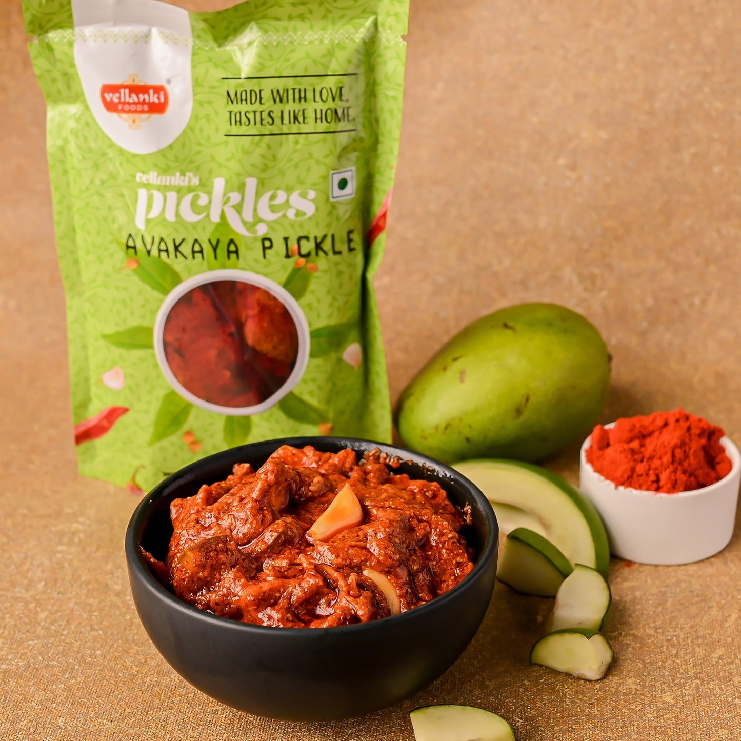 Vellanki Foods - Mango Pickle wih Garlic / Lahasun Ka Aam Aachar - Swadesiicart