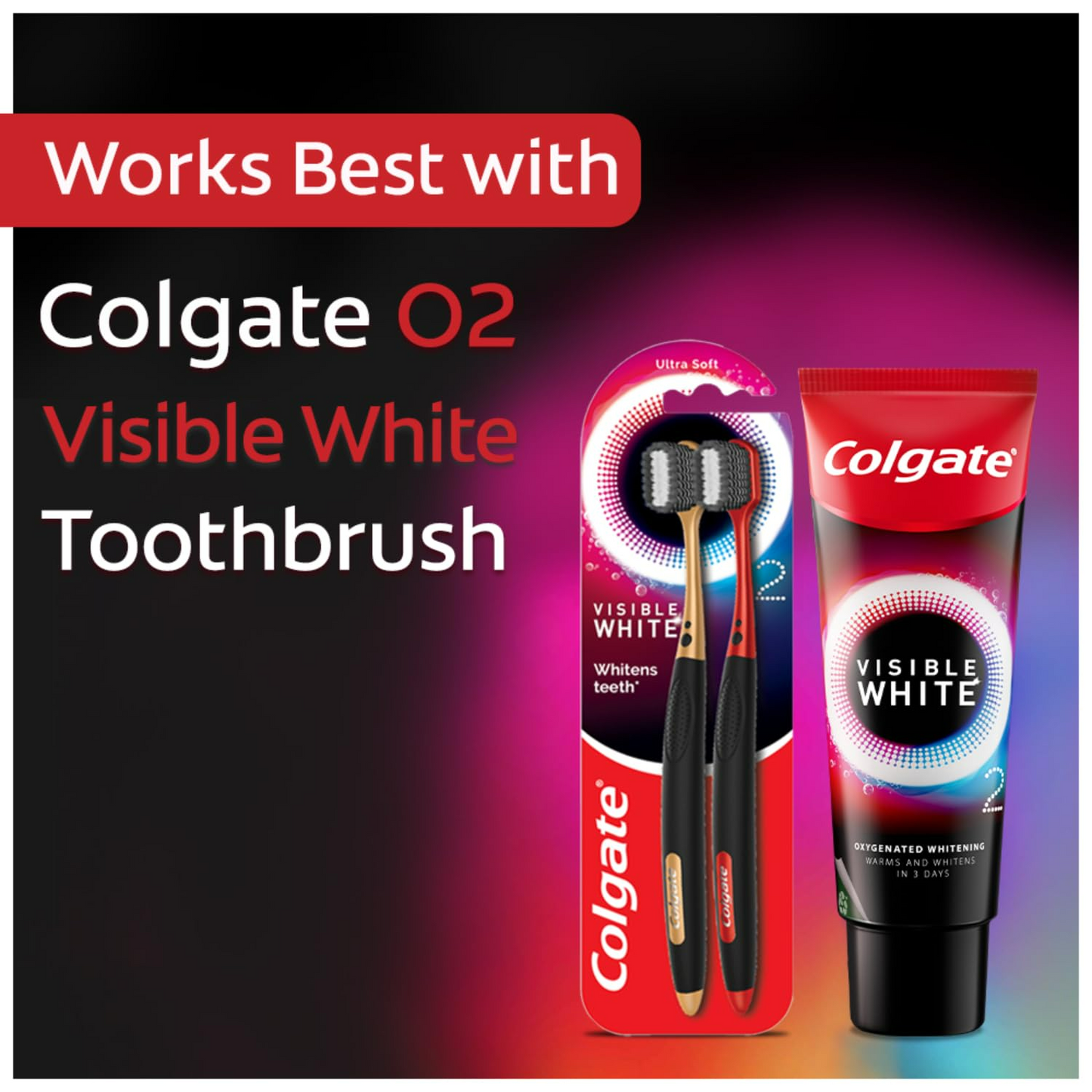 Colgate Visible White O2 Teeth Whitening Toothpaste with Peppermint Sparkle - Swadesiicart