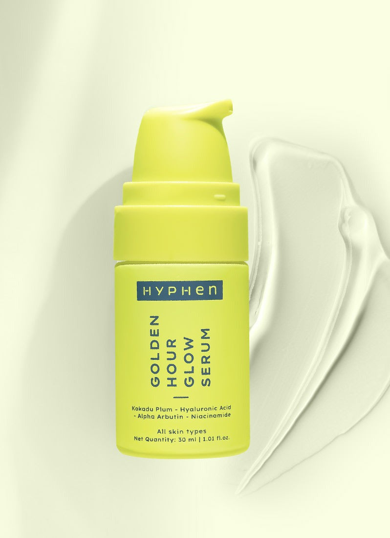 Hyphen By Kriti Sanon Golden Hour Glow Serum With Niacinamide, Alpha Arbutin, Hyaluronic Acid & Kakadu Plum, For Men & Women | Swadesiicart