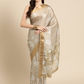 Beige Silk Blend Digital Print Floral Saree with Unstitched Blouse - Hiral Fashion | Swadesiicart