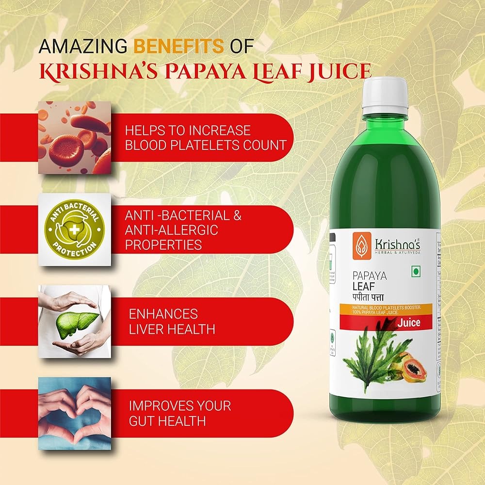 Krishna's Herbal & Ayurveda Papaya Leaf Juice - Swadesiicart