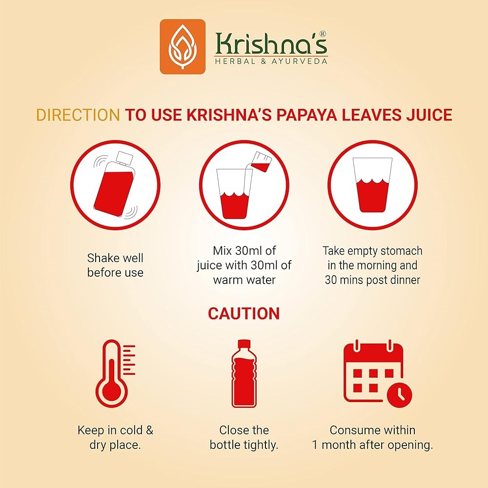 Krishna's Herbal & Ayurveda Papaya Leaf Juice - Swadesiicart