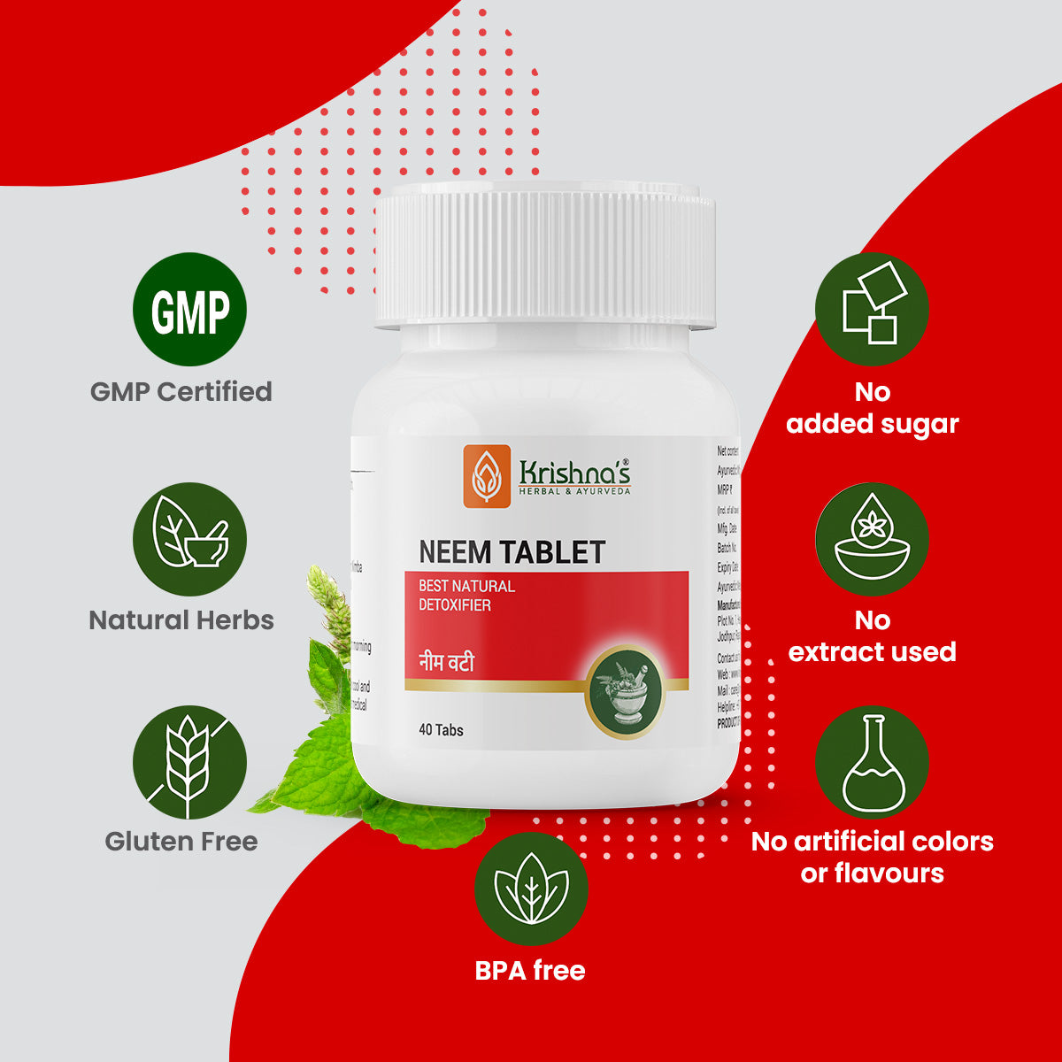 Krishna's Herbal & Ayurveda Neem Tablets | Swadesiicart