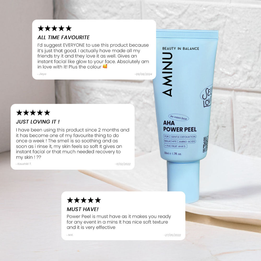 AHA Power Peel – Instantly Brightens Dull, Congested, Tanned Skin – 5 Min, At-Home Facial | Swadesiicart