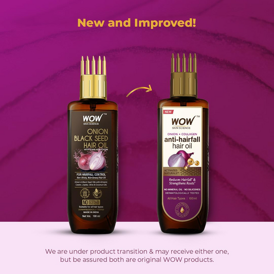 Wow Skin Science Onion & Collagen Anti-Hairfall Hair Oil - Swadesiicart
